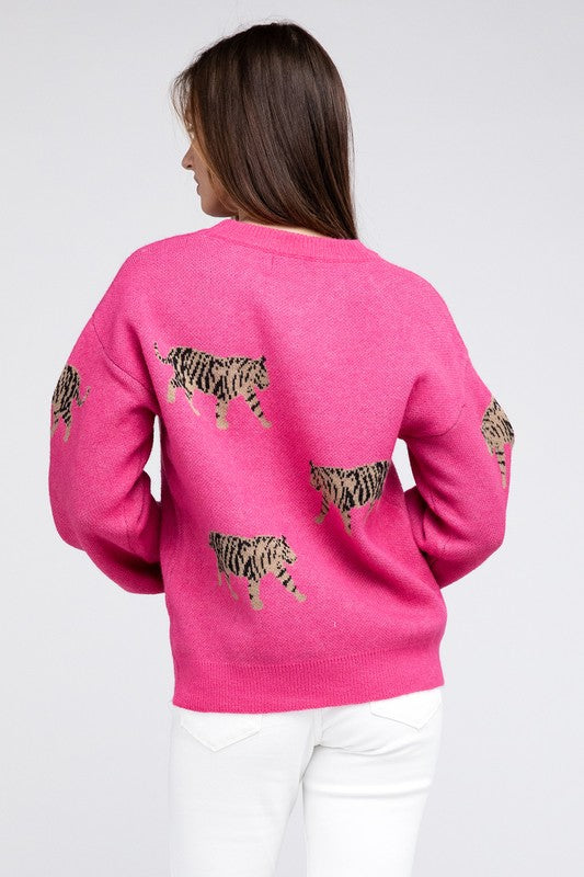 CAROL Tiger Pattern Sweater