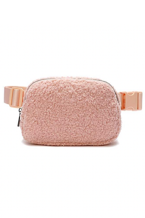 Teddy Pink Sherpa Belt Bag