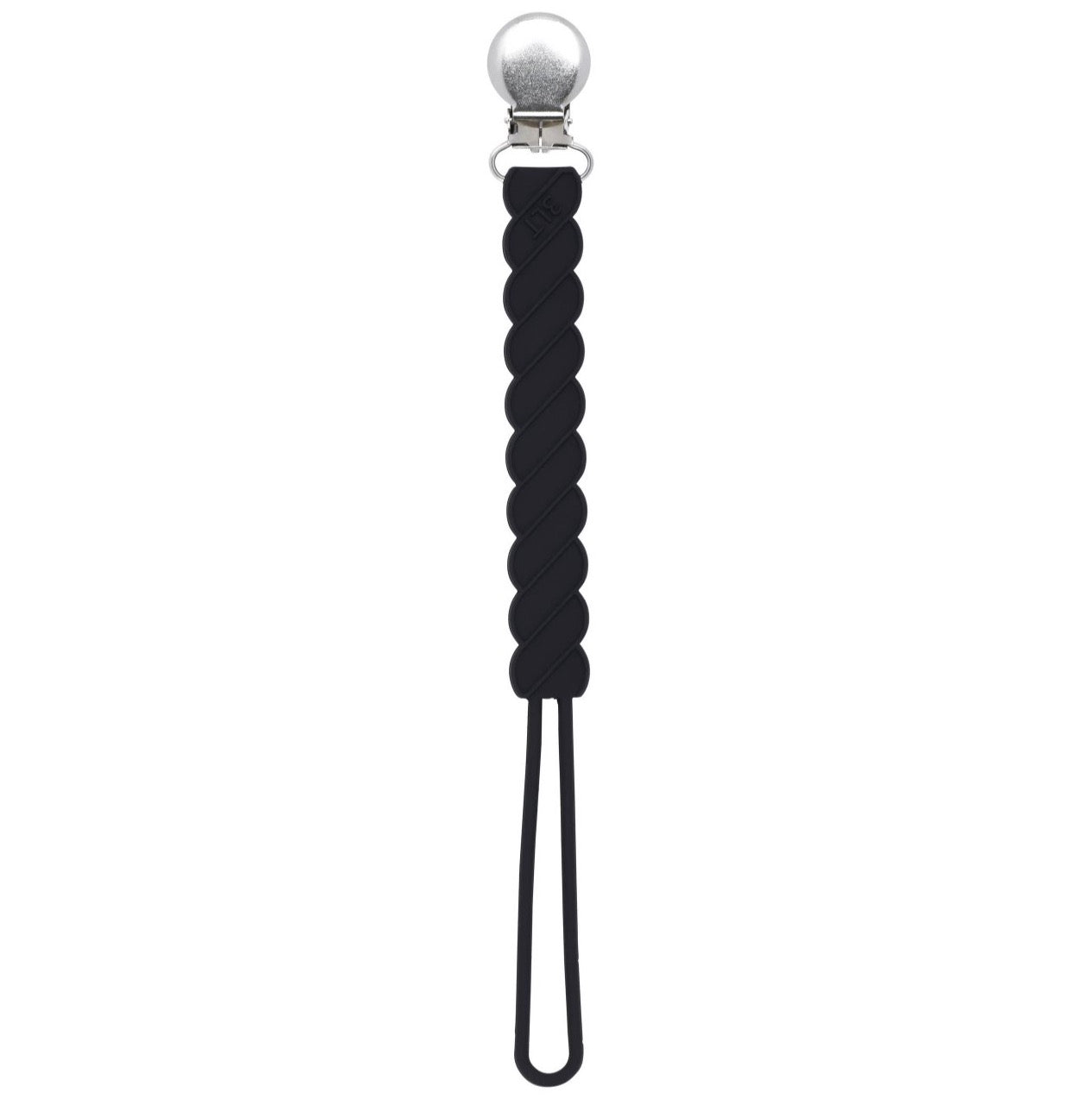 Twist Black All Silicone Modern Pacifier Clip