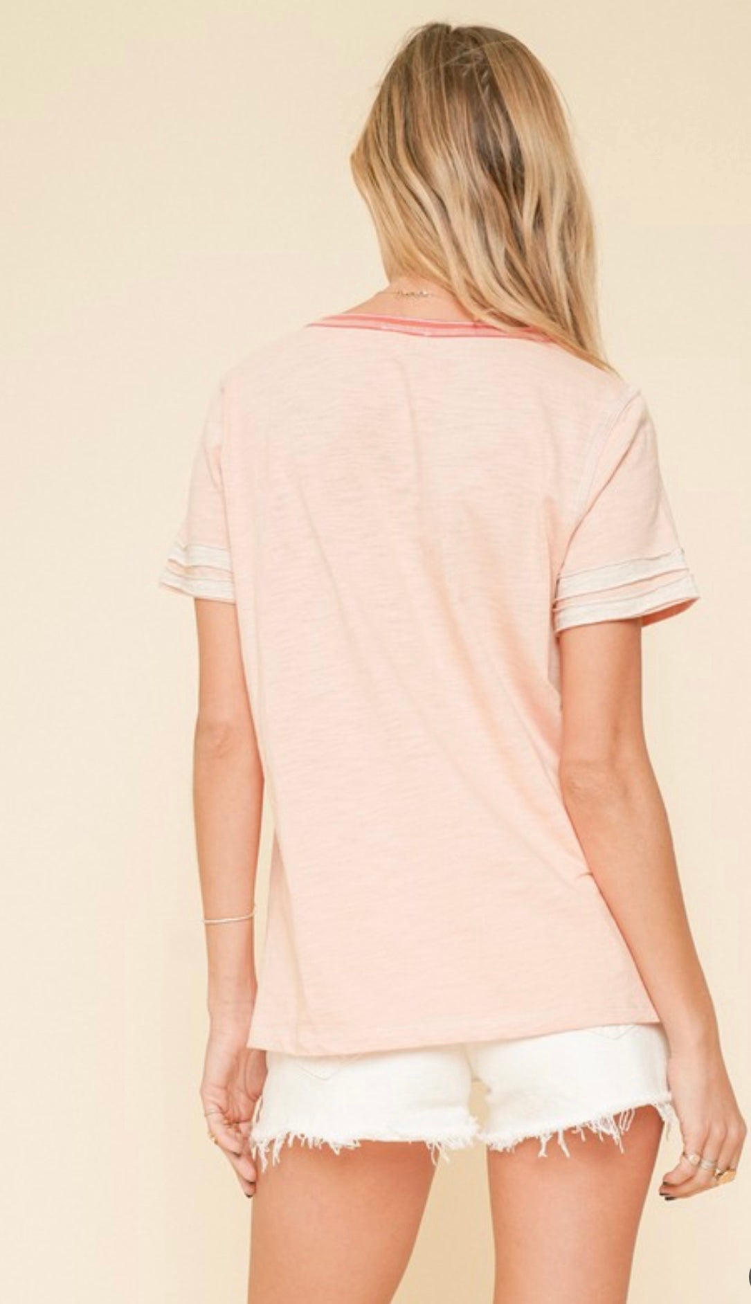 Color Block Split Hem Boxy Tee