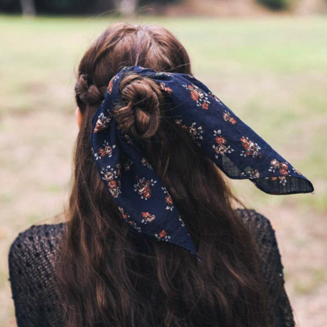 Floral Square Hair Tie