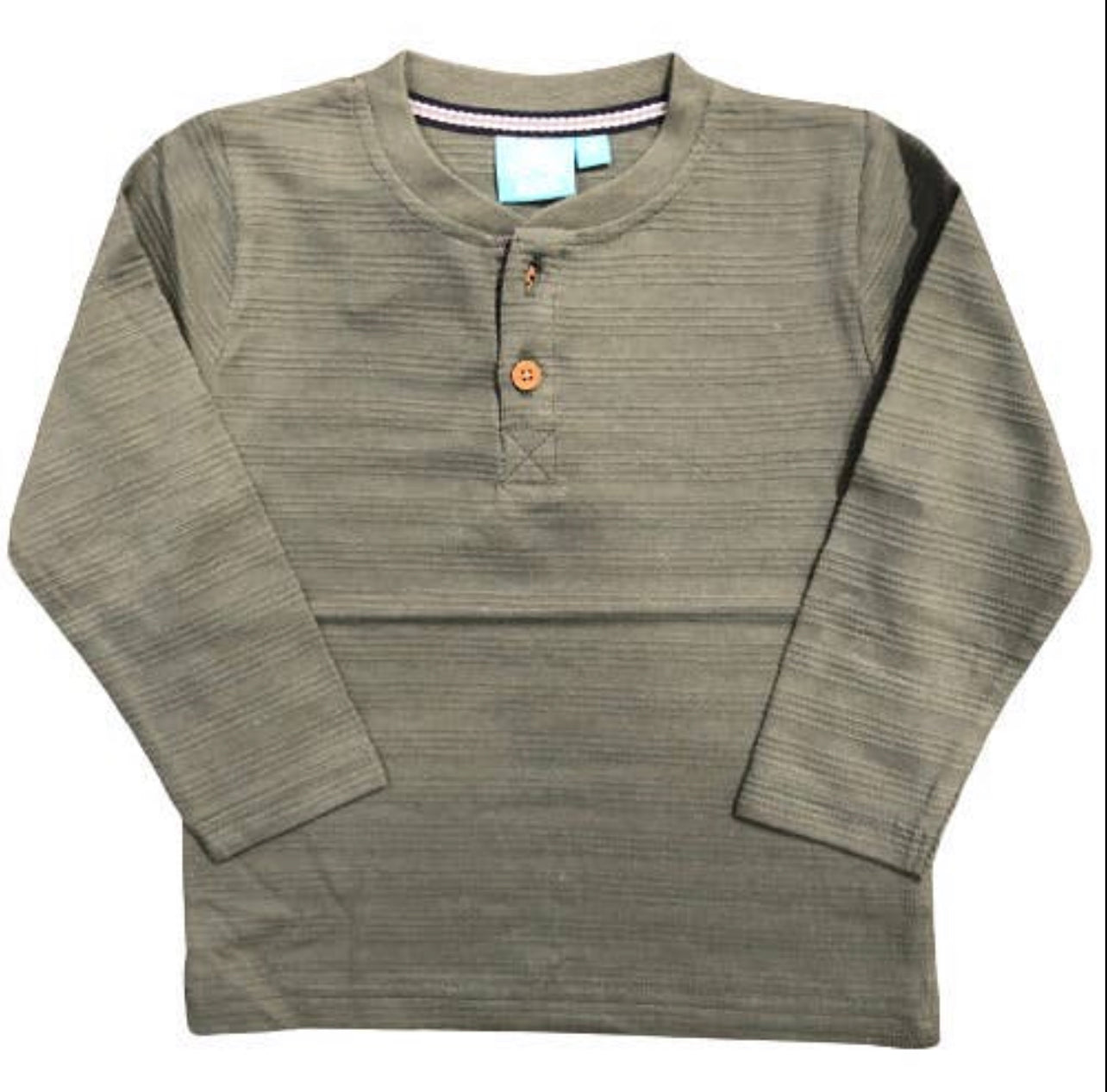 Long Sleeved Textured Henley